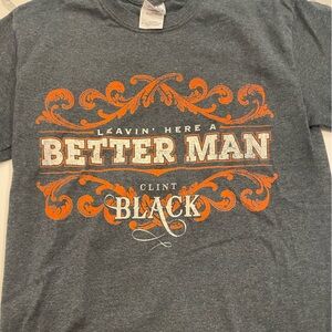 Black Brand Graphic Tee - Gray and Orange